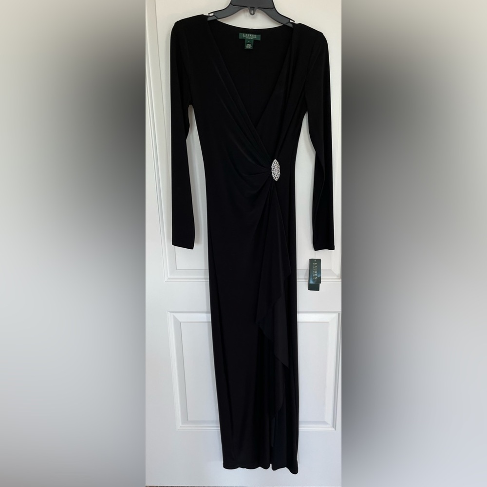 BRAND NEW NEVER WORN. Long black Ralph Lauren dress